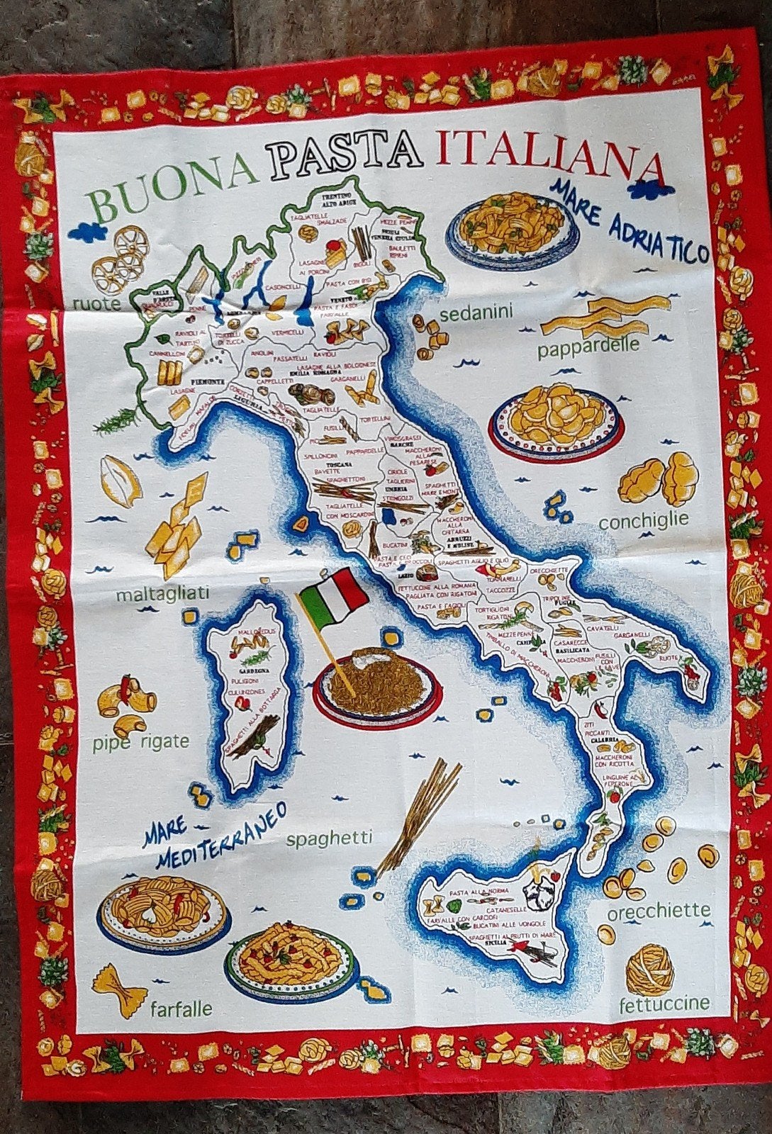 Souvenir doek, Italië, theedoek, Verzamelen, Ophalen of Verzenden, Nieuw