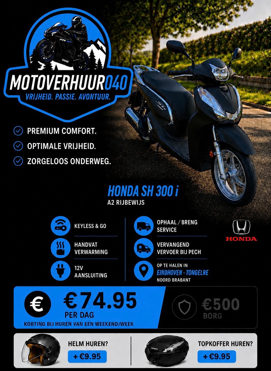 Motorscooter huren - Motorscooter te huur, Ophalen