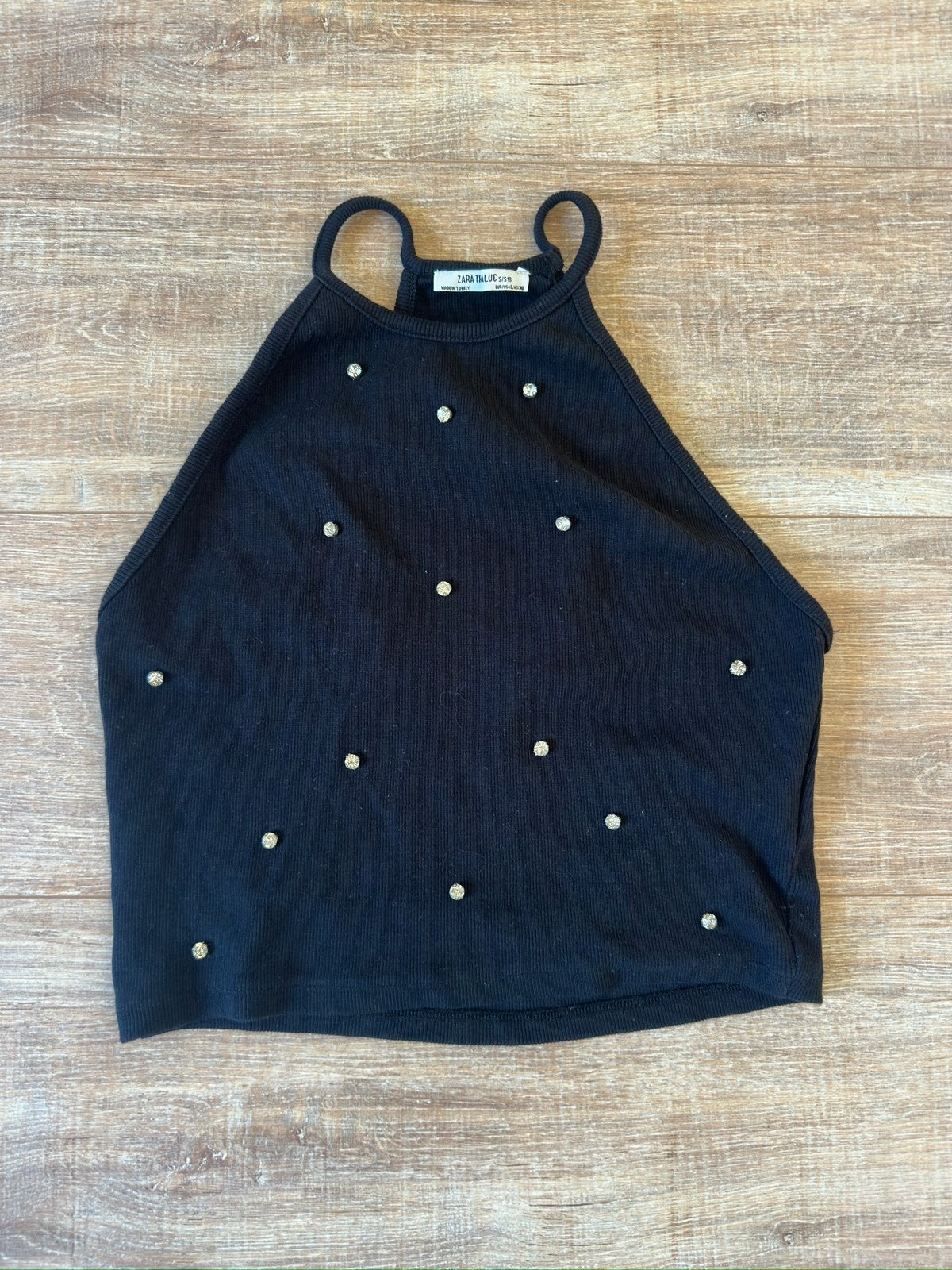 Zara top met diamantjes maat S, Ophalen of Verzenden, Zo goed als nieuw, Zonder mouw