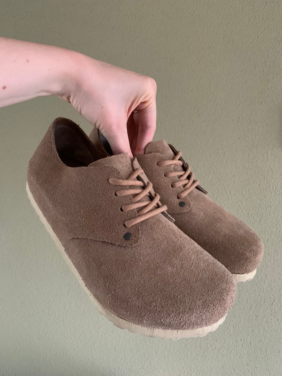 Birkenstock Maine 40 suede leren veterschoenen schoenen, -, Beige, -, Ophalen of Verzenden
