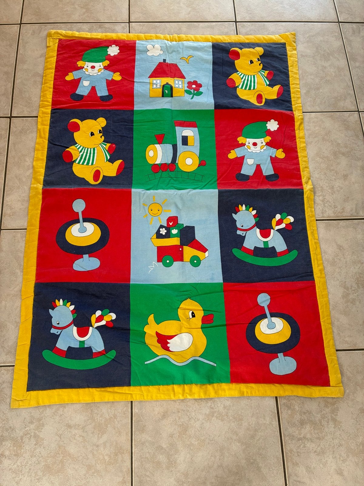 Vintage kinder-speelkleed met leuke motieven, Ophalen of Verzenden, Gebruikt