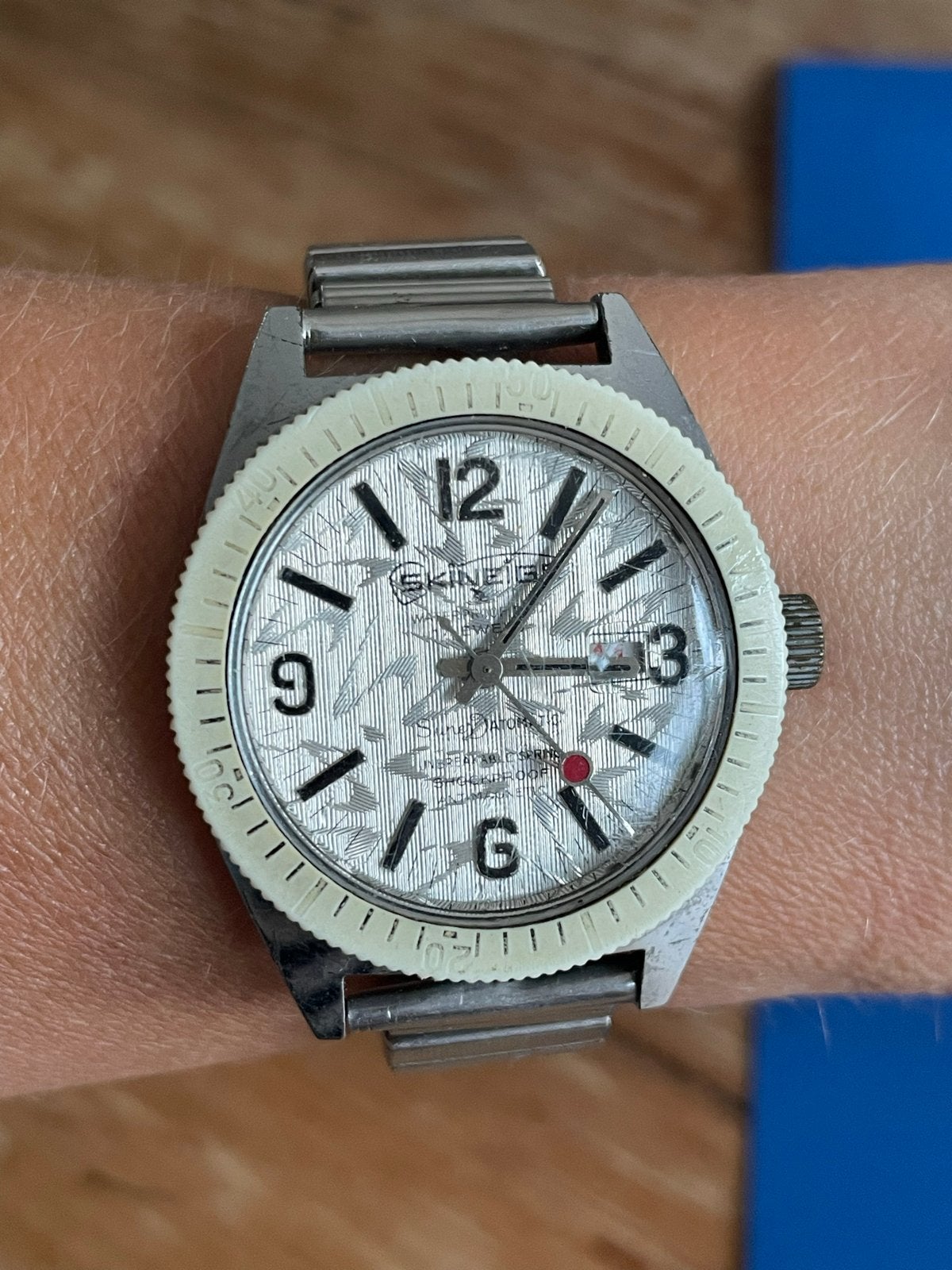 Vintage Skin Diver automatisch horloge met datum, Overige merken, Staal, Met bandje, Polshorloge