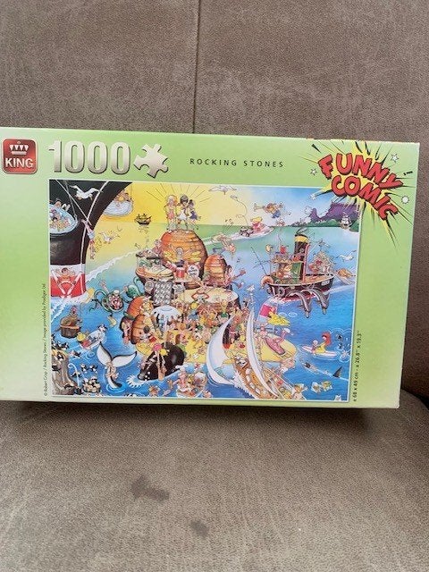 Puzzel (King Funny Comic) Rocking Stones 1.000 stukjes, Ophalen of Verzenden, 500 t/m 1500 stukjes, Zo goed als nieuw, Legpuzzel