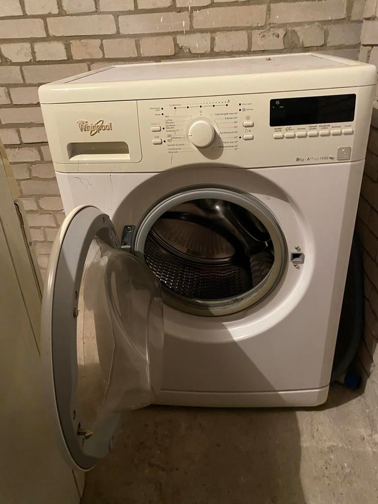 Whirlpool wasmachine en AEG Lavatherm droger, 8 tot 10 kg, Ophalen, Gebruikt, 85 tot 90 cm