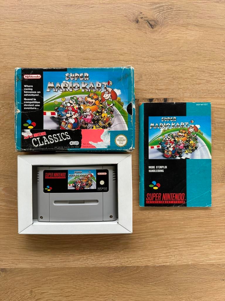 Super Mario Kart - SNES game incl. boekje, Gebruikt, Racen en Vliegen, 2 spelers, Ophalen of Verzenden