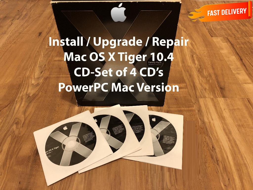 Installeer Mac OS X Tiger 10.4 via CD, 4 CD's, PowerPC G4 G5, Ophalen of Verzenden, Nieuw, MacOS