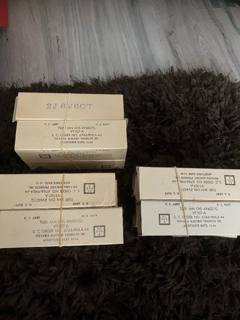 6V6 GT/G Sylvania JAN VT-107-A buizen 8 stuks, Ophalen of Verzenden, Buis of Buizen