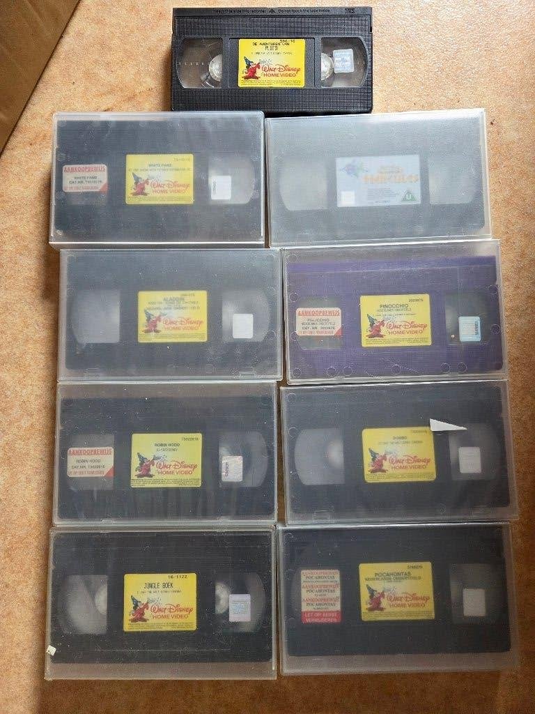 Disney VHS Zonder Hoes + Verzamelbox, Gebruikt, Alle leeftijden, Overige genres, VHS