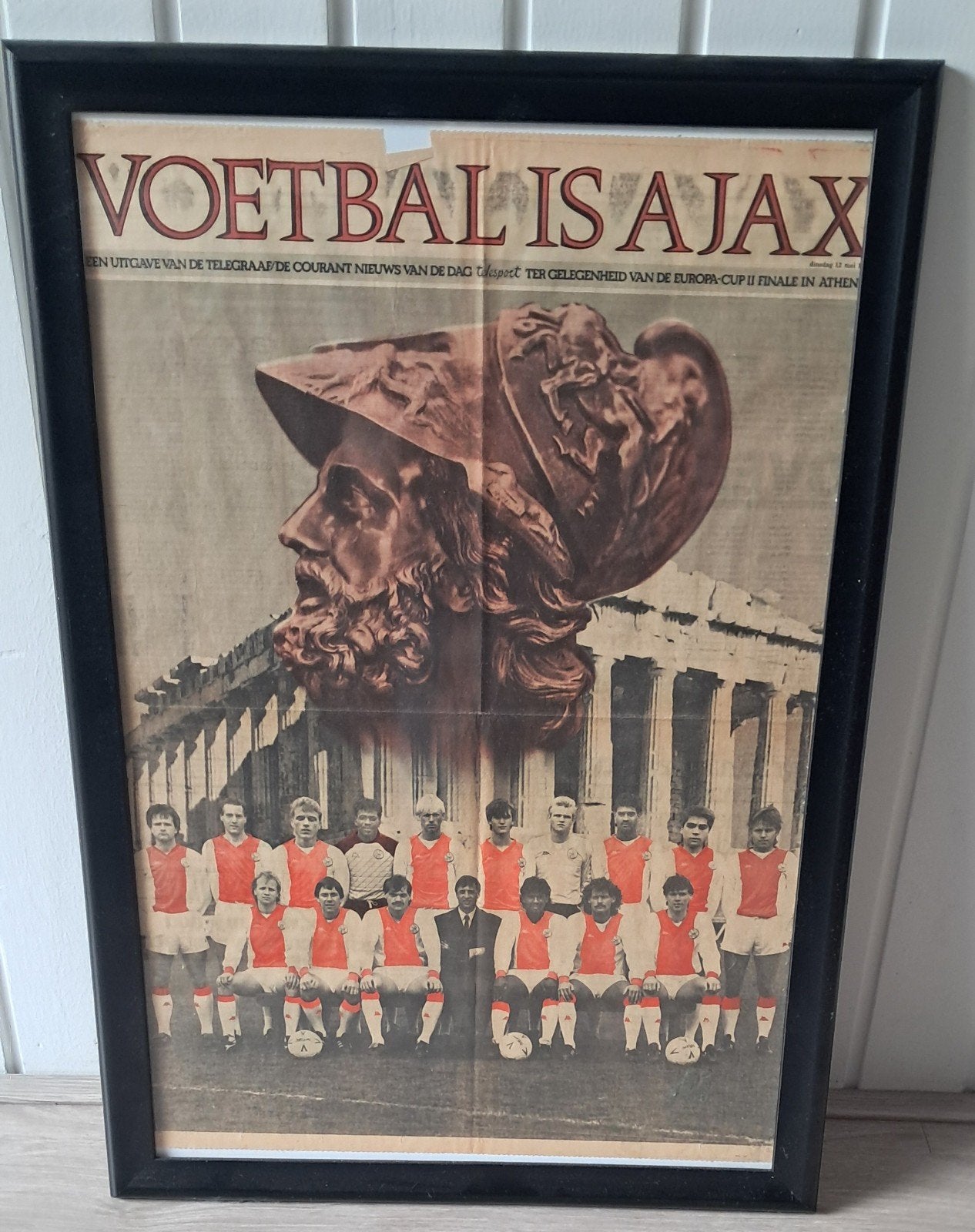 Ajax Europa Cup II Finale 1987 Poster - Ingelijst, Ophalen of Verzenden, Gebruikt, Ajax, Poster, Plaatje of Sticker