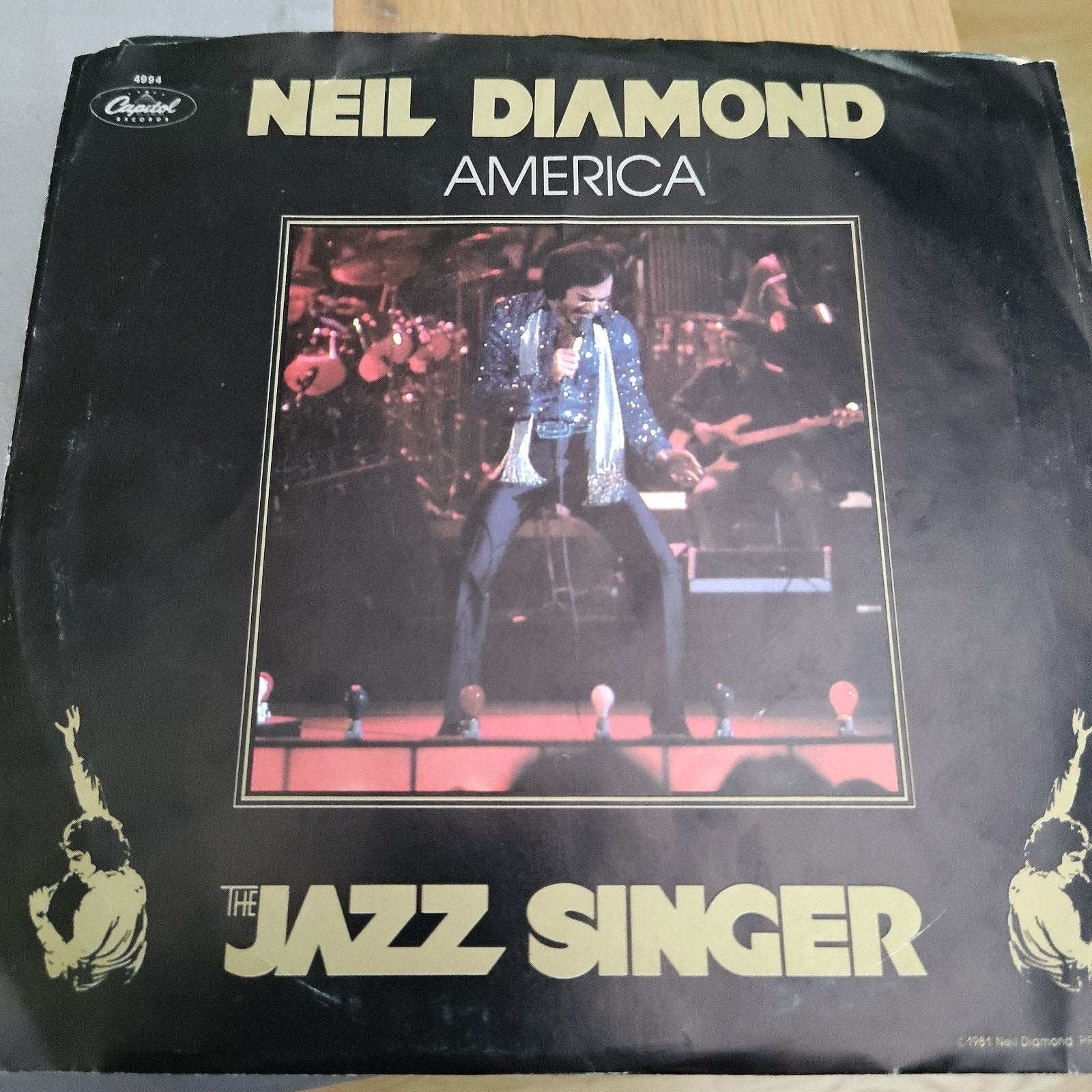 Neil Diamond - America (The Jazz Singer) 7 inch single, Cd's en Dvd's, Gebruikt, Fotohoes, 7 inch, Ophalen of Verzenden