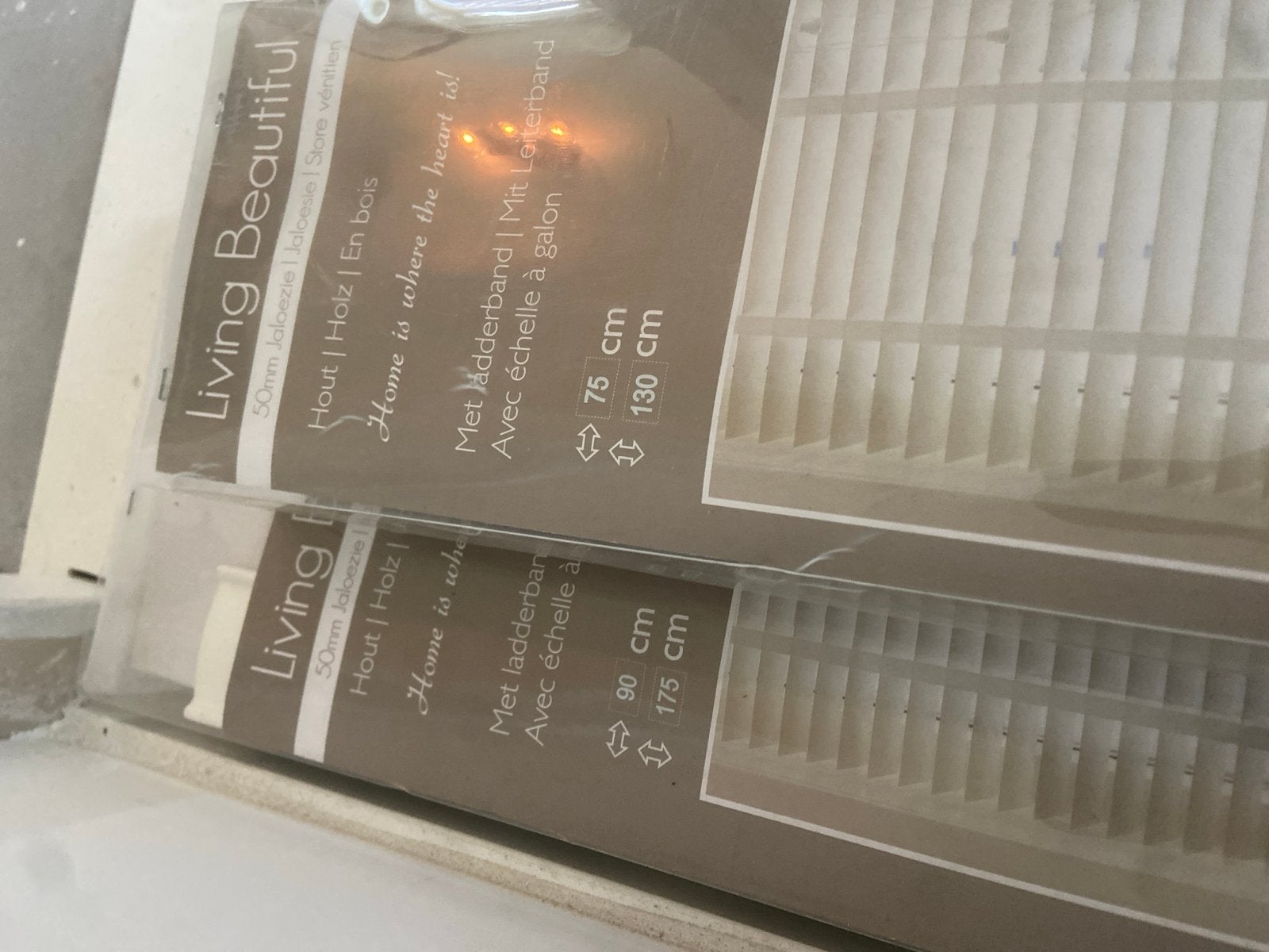 Living Beautiful Houten rolgordijn met Ladderband, Jaloezie, Overige merken, Wit, Hout