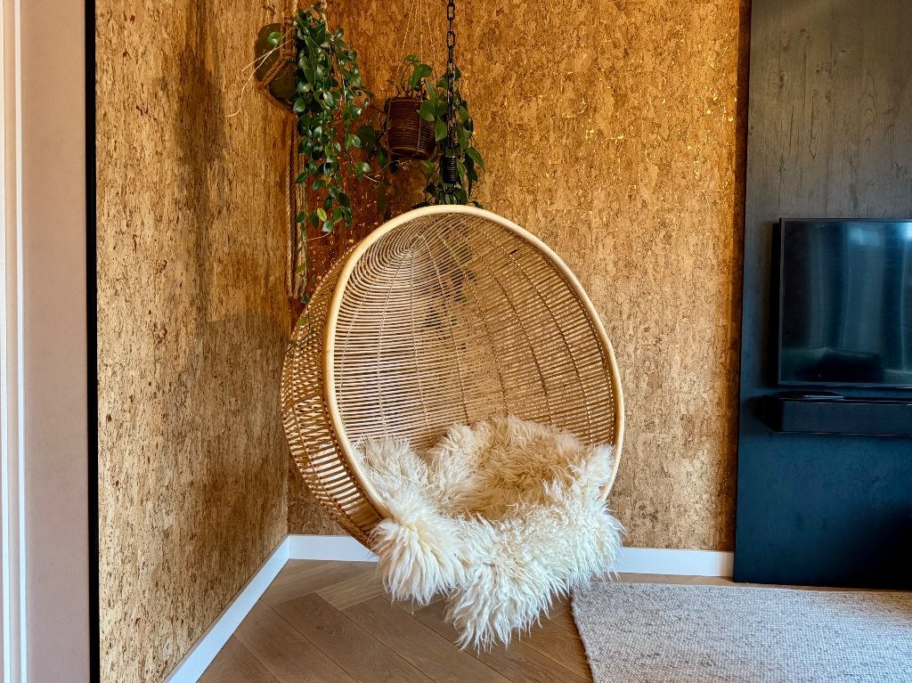 Rotan hangstoel HK Living - perfecte staat, Ophalen, Bruin, Riet of Rotan, Zo goed als nieuw