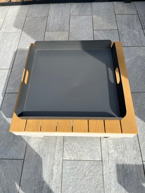 aluminium dienblad loungeset, Tuin en Terras, Hocker, Aluminium, Zo goed als nieuw, Loungeset