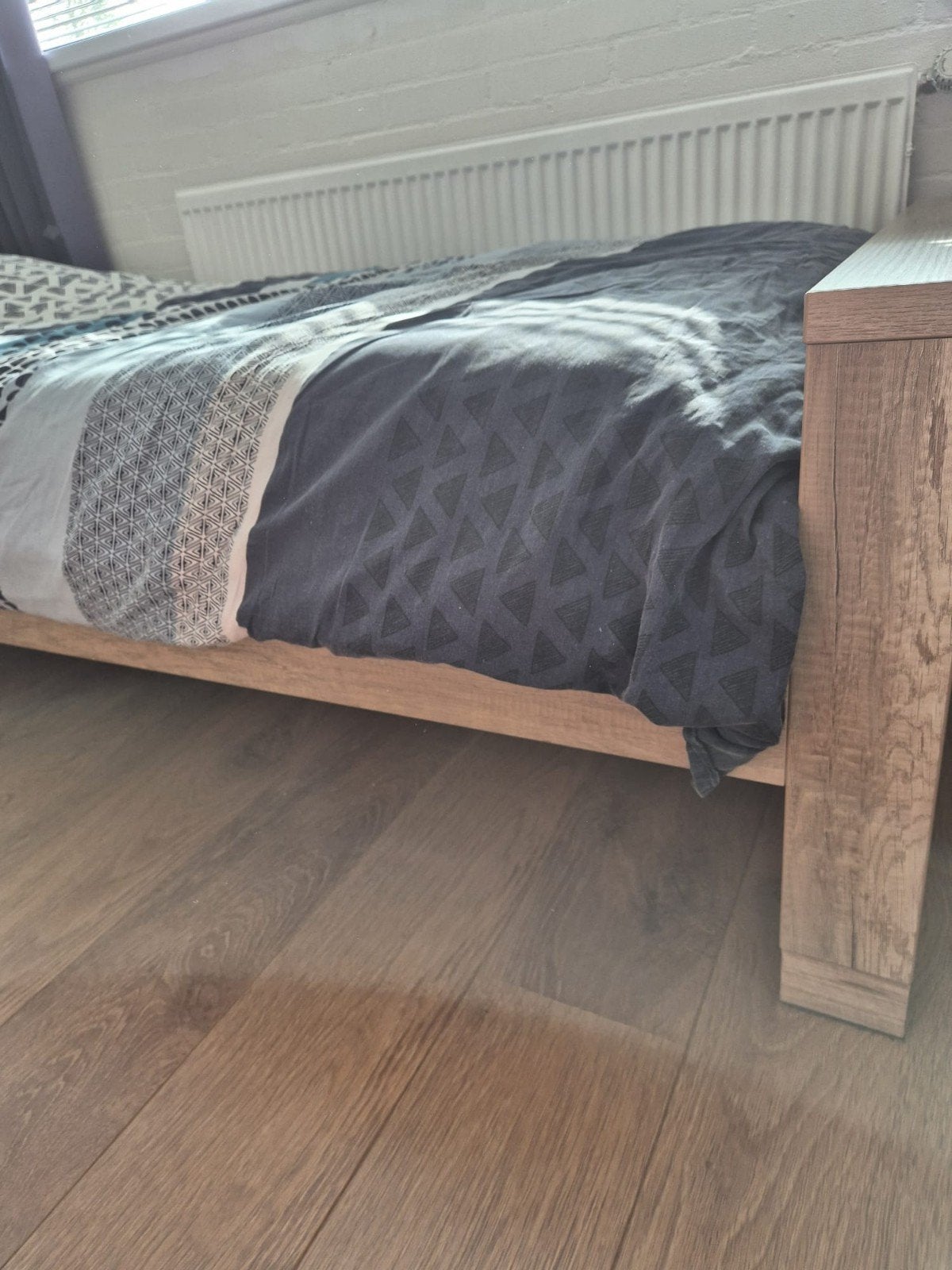 Eenpersoonsbed met houten frame, Ophalen, Gebruikt, 90 cm, Eenpersoons