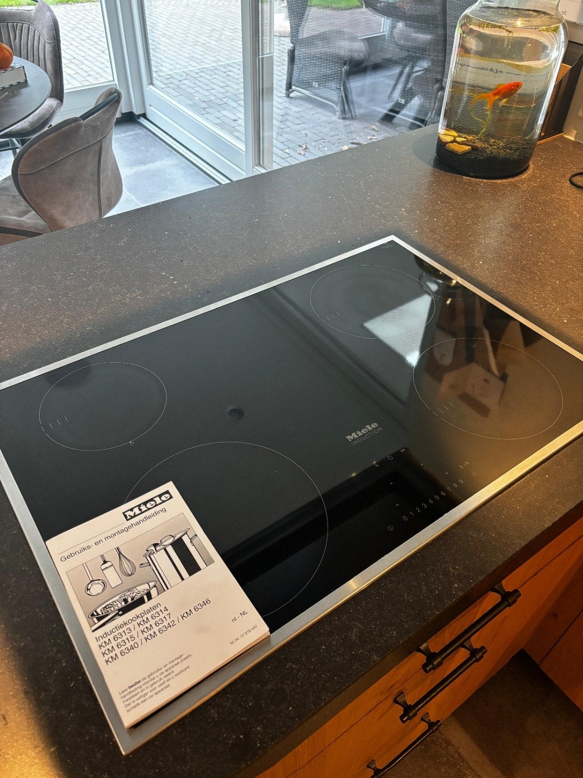 Miele Inductiekookplaat - Zo goed als nieuw, Witgoed en Apparatuur, Ophalen, 4 kookzones, Zo goed als nieuw, Inbouw