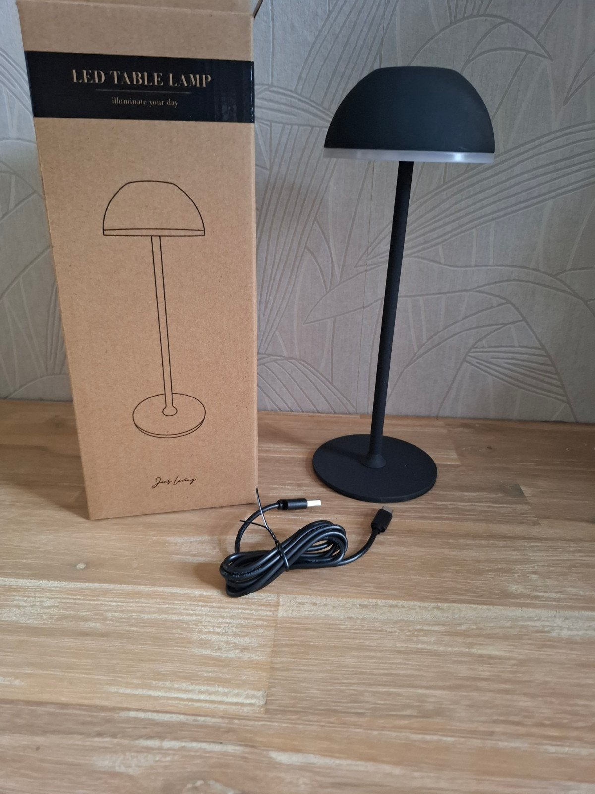 Moderne LED Tafellamp - Zwart, Oplaadbaar, Huis en Inrichting, Overige merken, Draadloos, Nieuw, Overige fittingen