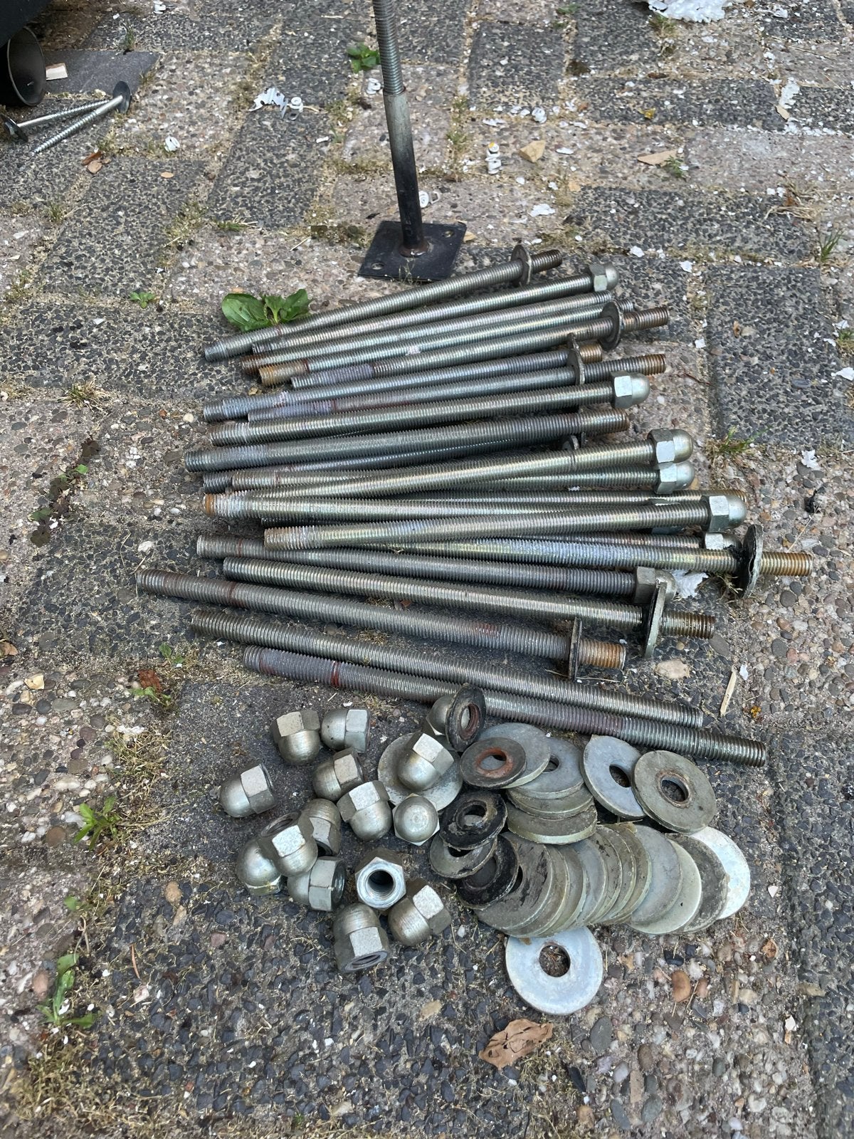 Diverse partij bouten, moeren en ringen, Ophalen, Gebruikt, 100 tot 250 mm, Bouten of Moeren