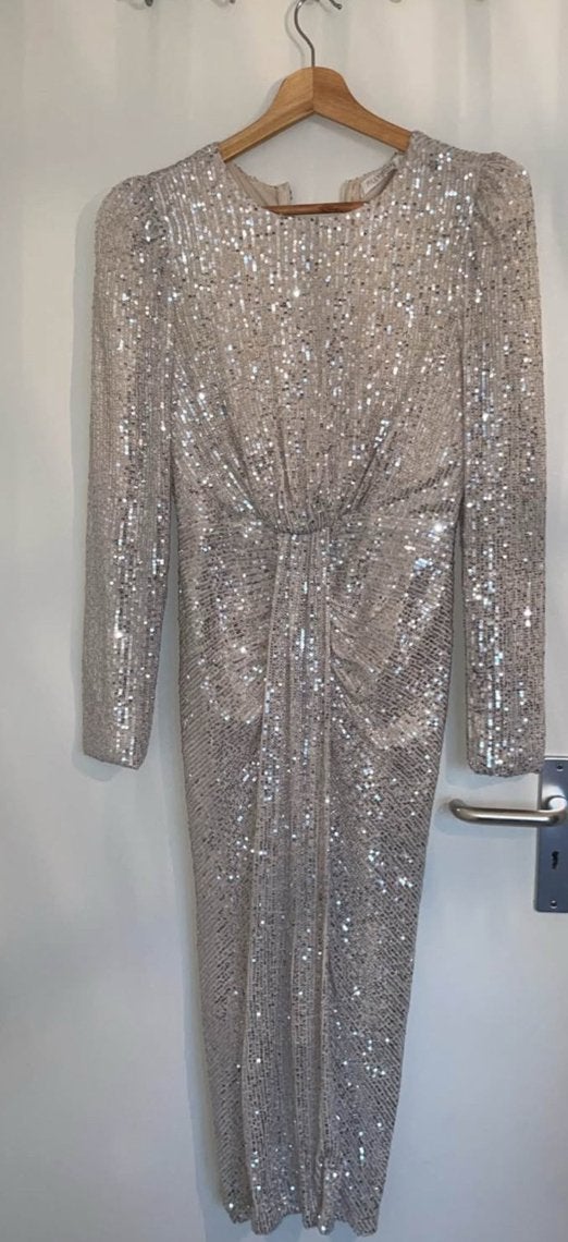 Gala jurk, Ophalen, Nieuw, Maat 38/40 (M), Beige