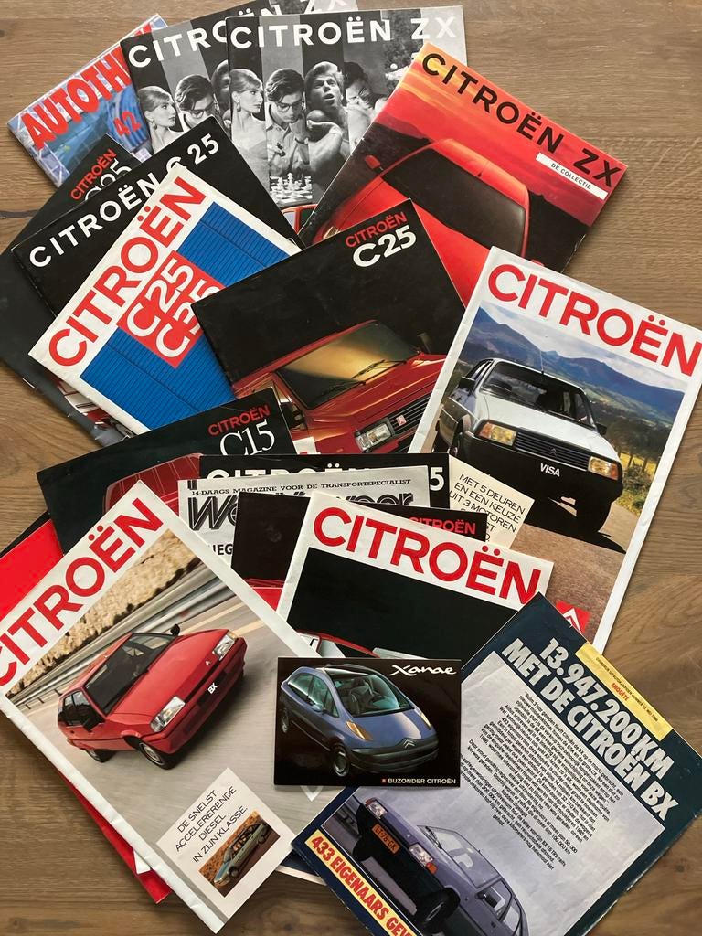 Stapel Citroën folders: BX, Visa, ZX, C15, C25, C35, Ophalen of Verzenden, Gelezen, Citroën