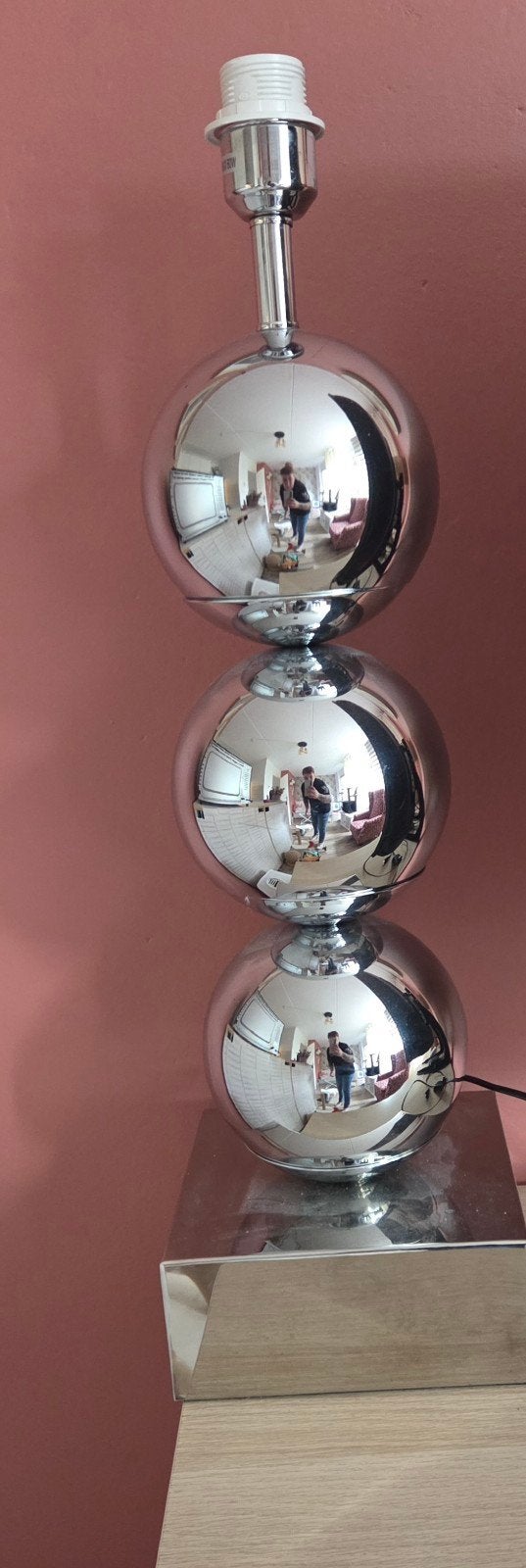 Gratis Tafellamp met Chrome Bollen dit weekend ophalen, Ophalen, Gebruikt, Overige merken, E27 (groot)