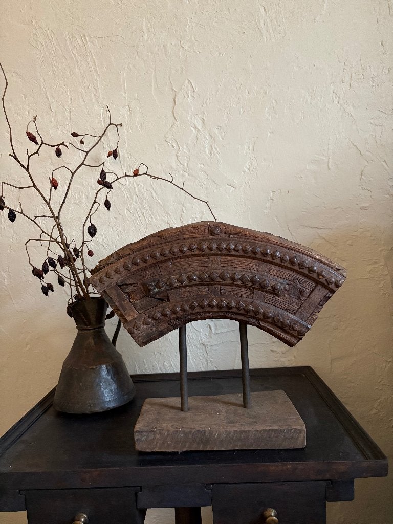 Mooi oud houten ornament stoer sober landelijk, Huis en Inrichting, Ophalen of Verzenden, Zo goed als nieuw, Bruin, Hout