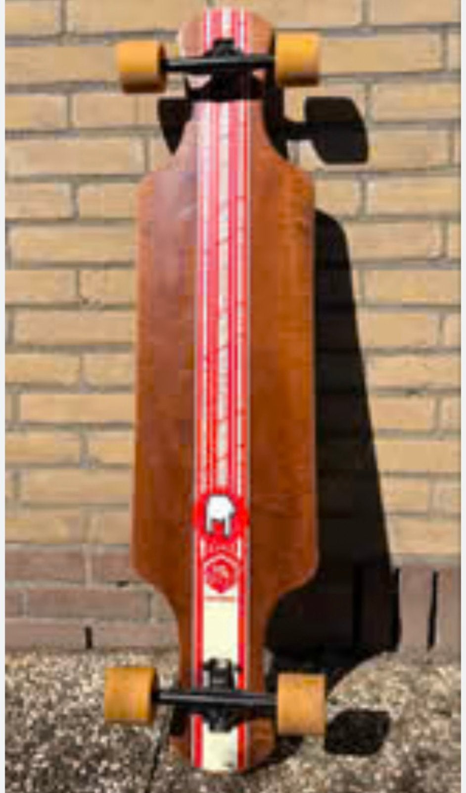 Saterno Red Leaf Stripe longboard, Ophalen, Zo goed als nieuw, Skateboard, Longboard