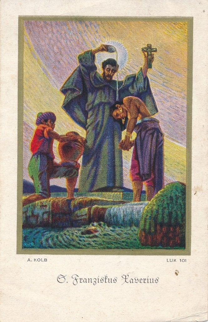 Mooi devotieprentje H. Franciscus Xaverius, Ophalen of Verzenden, Zo goed als nieuw, Kaart of Prent, Christendom | Katholiek
