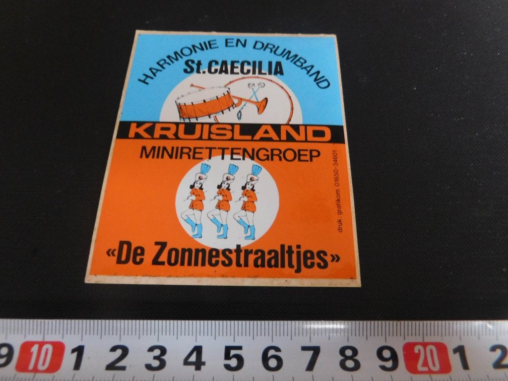 sticker kruisland harmonie en drumband st caecilia minirette, Verzamelen, Ophalen of Verzenden, Zo goed als nieuw