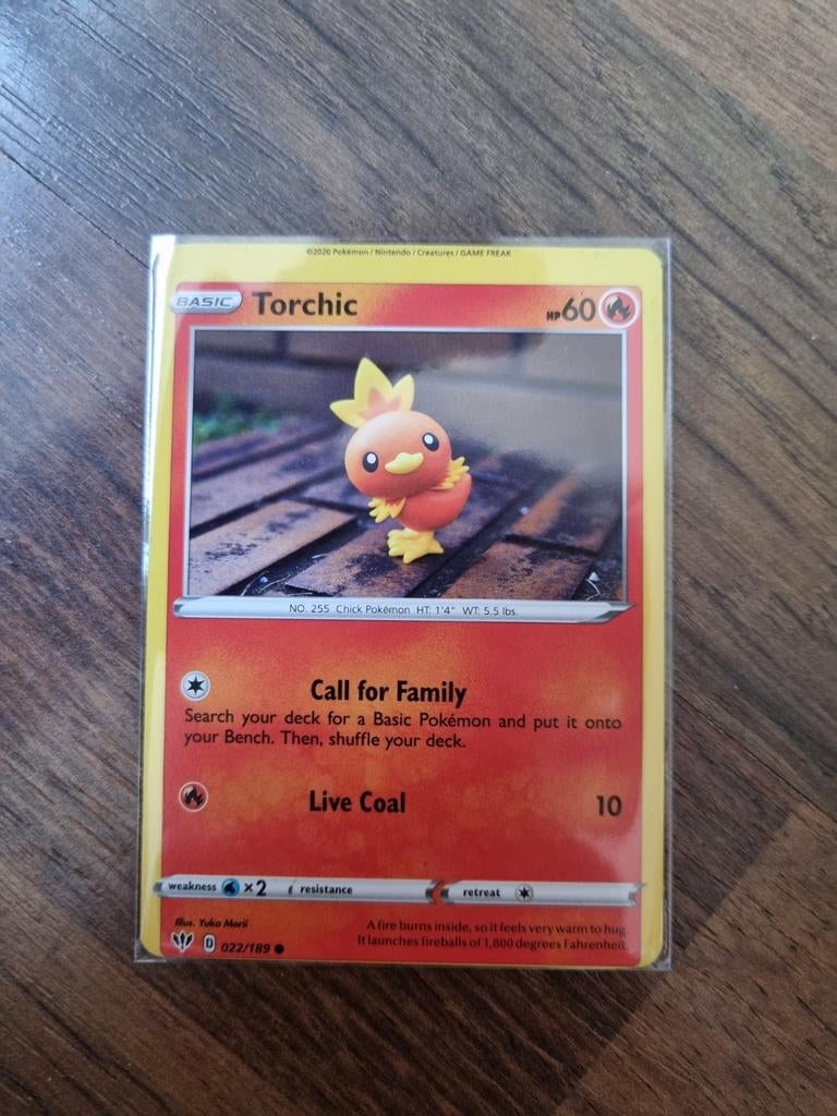 Pokémon kaart Torchic, Ophalen, Zo goed als nieuw, Losse kaart, Foil