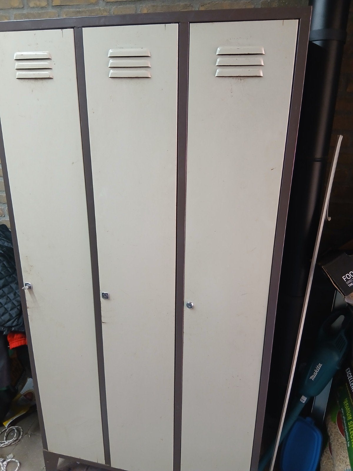 Metalen locker 180x90x50 cm - Gebruikt, deukloos grijs, Huis en Inrichting, Kasten | Lockerkasten, Ophalen, Gebruikt