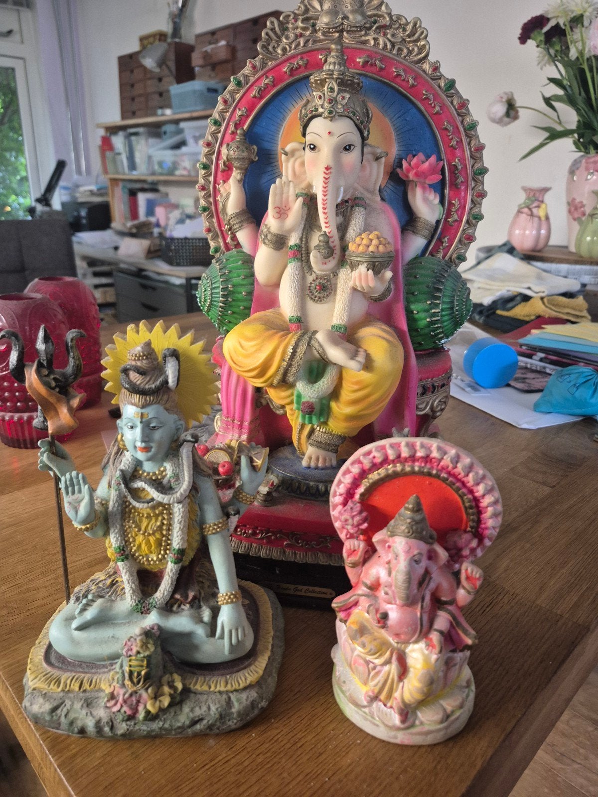 Mooie set Ganesha en Shiva beelden – spirituele decoratie, Ophalen of Verzenden