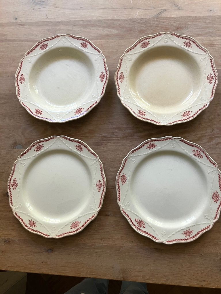 Uniek! Antieke Wedgwood "La Paix" borden 27 cm (set van 4), Ophalen of Verzenden