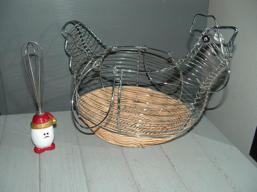 Eierrek, eiermand metaaldraad bewaren eieren + kleine garde, Ophalen of Verzenden