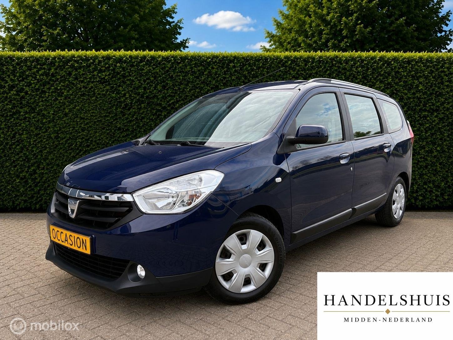 Dacia Lodgy 1.2 Airco Navi Parkeersensor Cruise Bluetooth, Auto's, Voorwielaandrijving, Stof, Gebruikt, Blauw