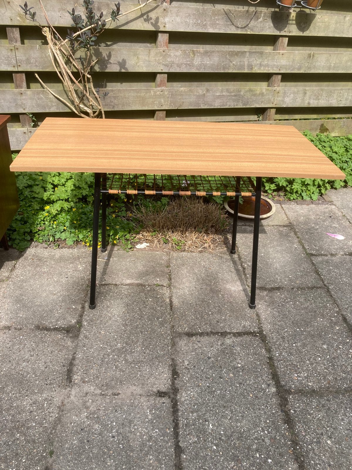 Vintage terras/serre tafel met formica blad jaren 70, Ophalen
