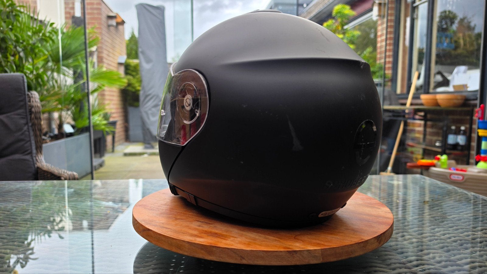 Schuberth C3 Systeemhelm Mat Zwart - Maat 54/55 (S), Motoren, Ophalen, Tweedehands, S, Systeemhelm