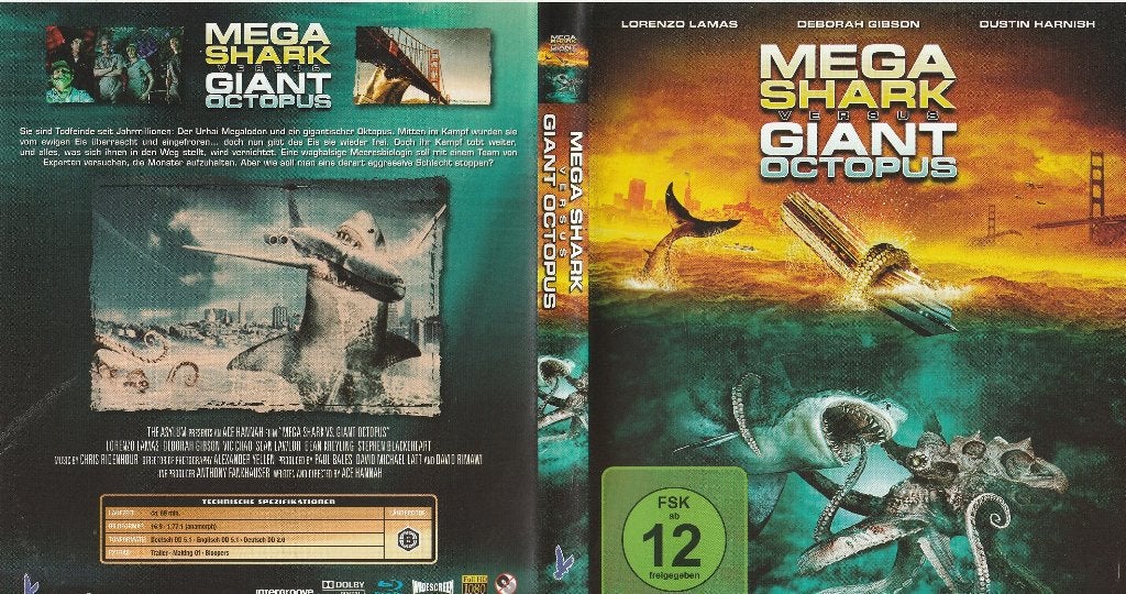 Mega shark giant octopus blu ray ( engels - duits ), Ophalen of Verzenden, Zo goed als nieuw, Avontuur