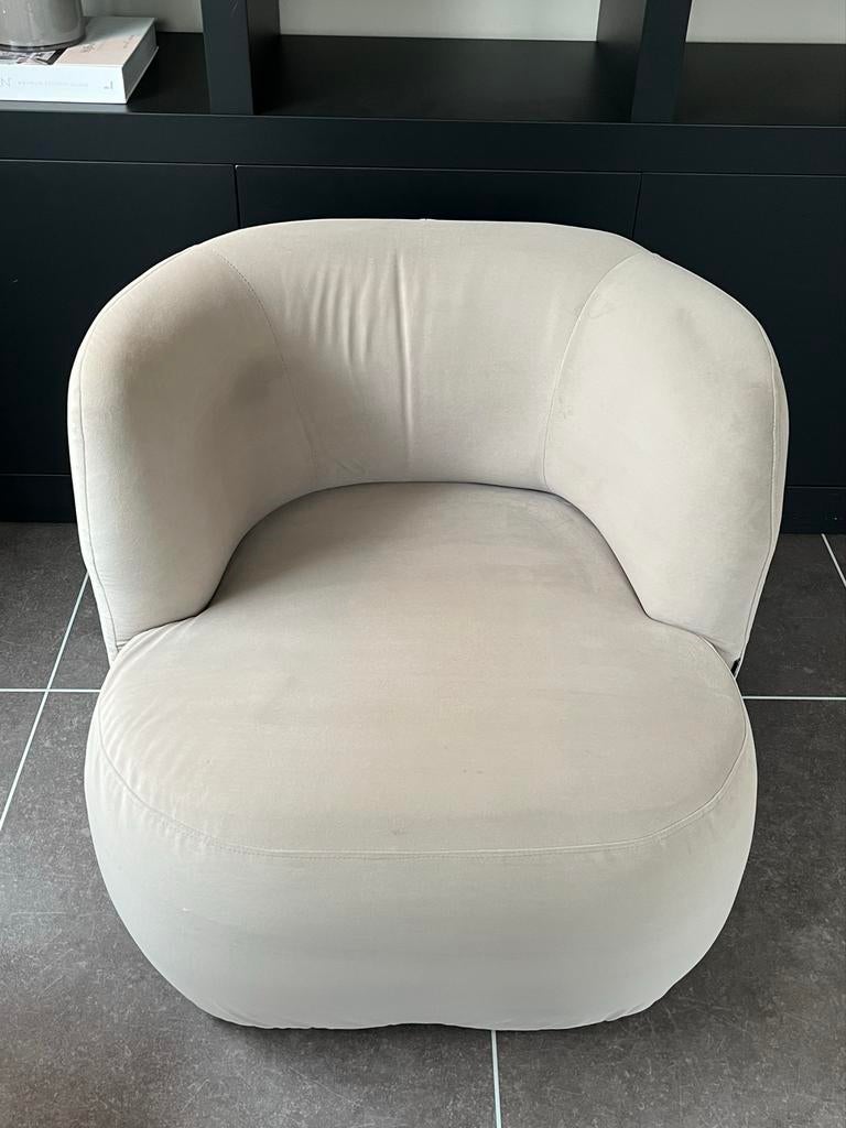 Velours fauteuil van Dubbelman Design - Zo goed als nieuw, Huis en Inrichting, Ophalen, Minder dan 75 cm, Hotel chique, Stoer en Sober, Landelijk