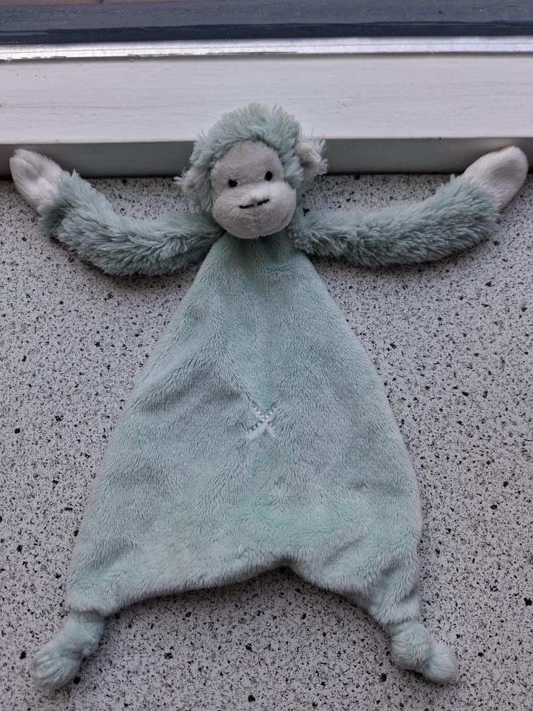 Knuffeldoek aap of aapje Mickey merk Happy Horse mintgroen, Groen, Ophalen of Verzenden, Zo goed als nieuw, Wasbaar