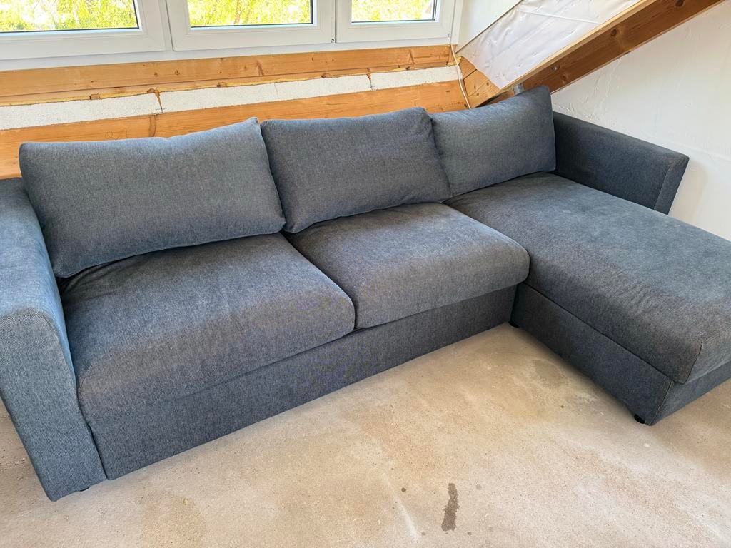 Ikea Slaapbank (met lattenbodem) & chaislounge (met berging), Huis en Inrichting, Ophalen, Zo goed als nieuw, Stof