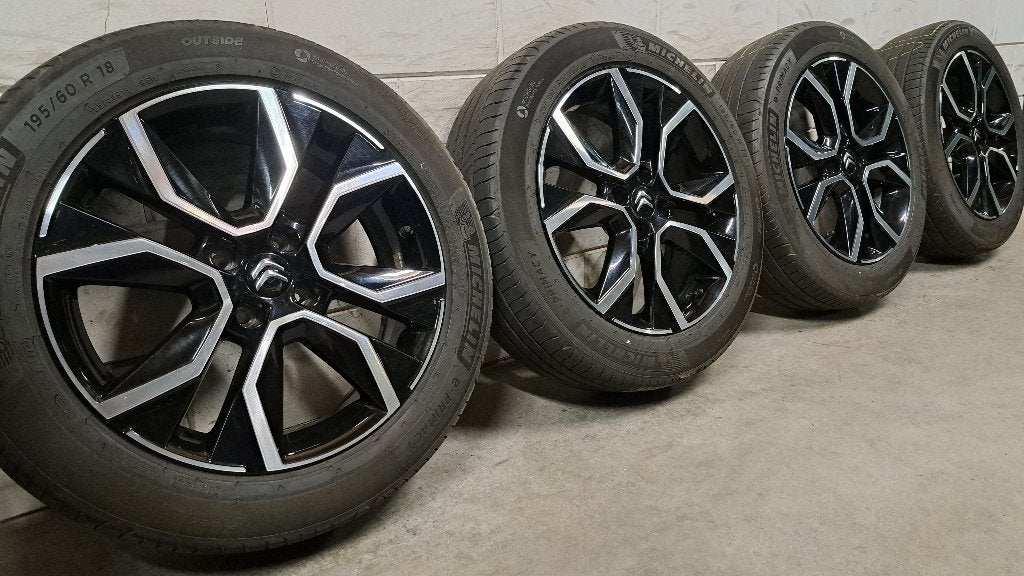 Bi-color velgen Citroen C4 X E-C4 X C3 195/60/18 als nieuw!, 18 inch, Gebruikt, Banden en Velgen, Ophalen of Verzenden