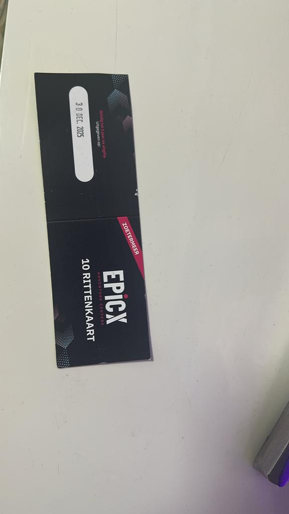 Epicx rittenkaart, Drie personen of meer, Ticket of Toegangskaart
