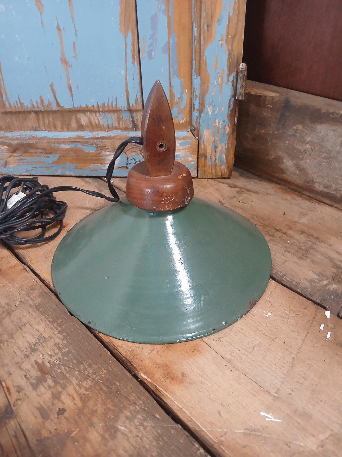 Vintage Groene Emaille Lamp - Industriële Stijl, Ophalen