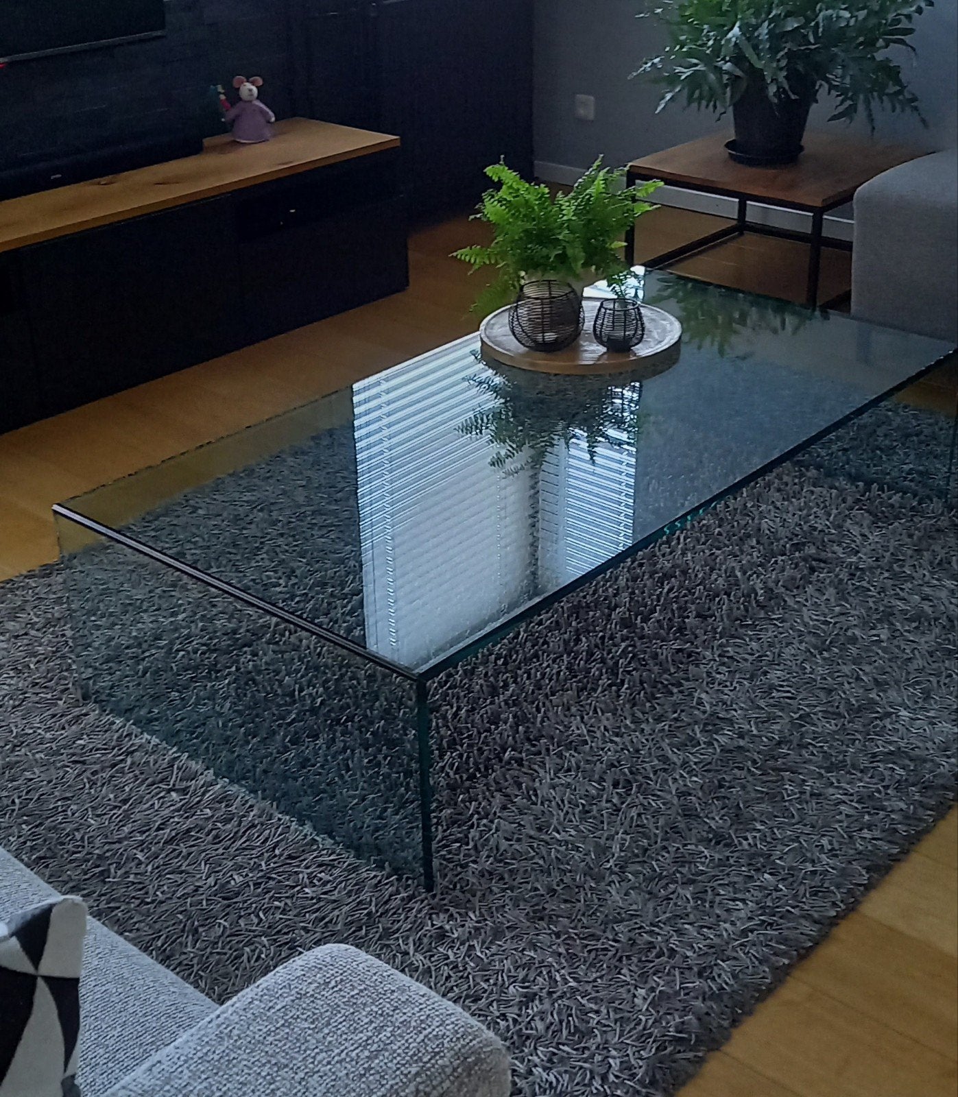 perfect uitziende glazen salontafel, Ophalen, Rechthoekig, 100 tot 150 cm, 50 tot 100 cm