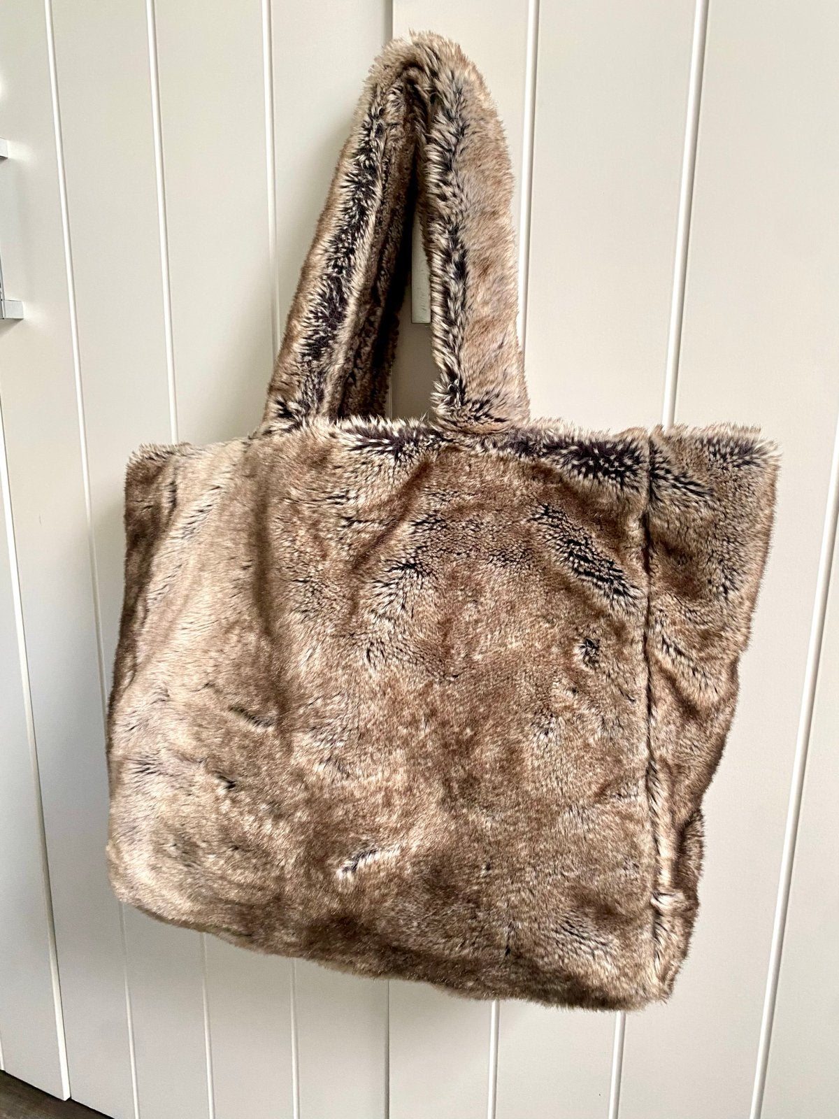 Riviera Maison Faux Fur Shopper Tas, Ophalen of Verzenden, Zo goed als nieuw, Bruin, Shopper