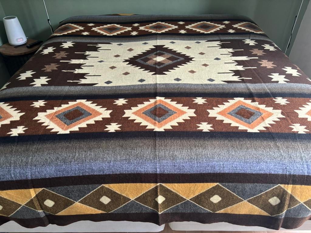 NIEUW! Alpaca wol deken sprei plaid kleed ruit boho ibiza, Ophalen of Verzenden, Nieuw