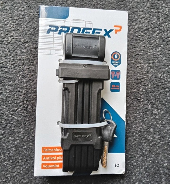 Profex Vouwslot Fietsslot Zwart - 85 cm - Nieuw, Ophalen of Verzenden, Nieuw, Vouwslot