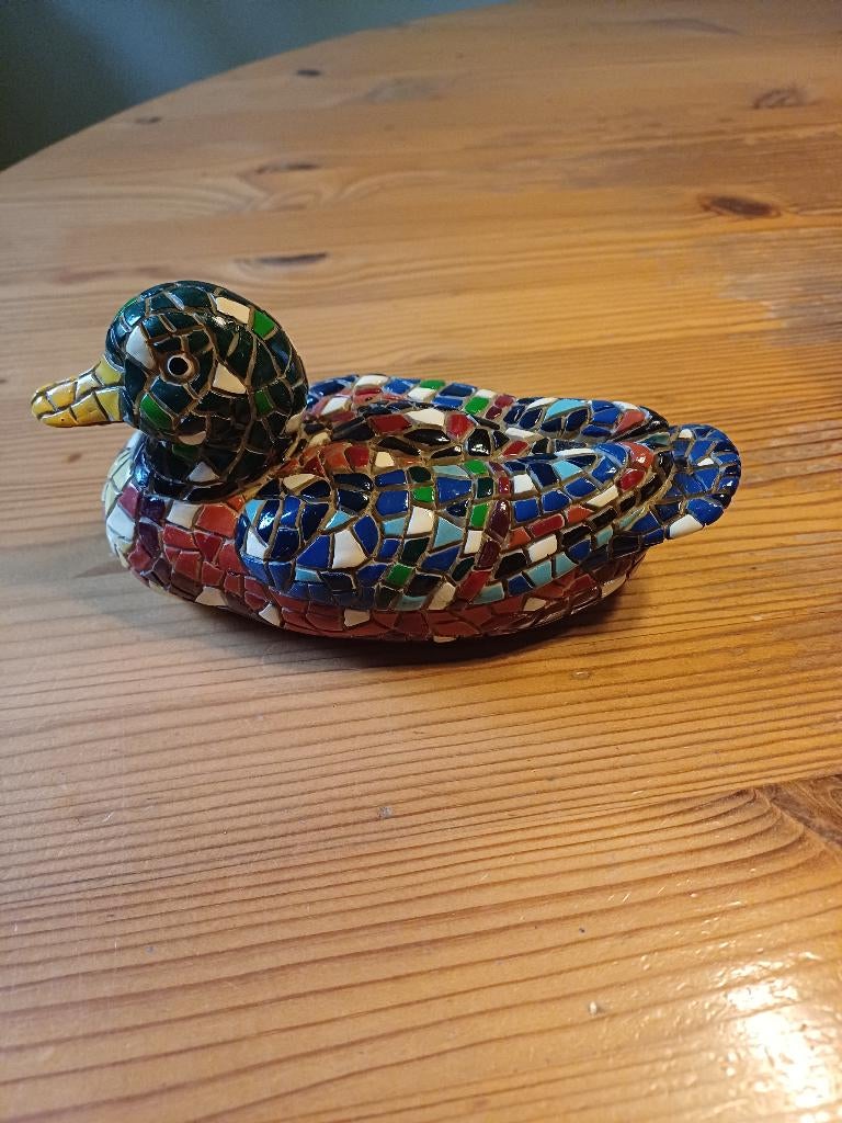 Beeldje mozaïek eendje, Verzamelen, Beelden en Beeldjes, Ophalen of Verzenden, Gebruikt, Dier