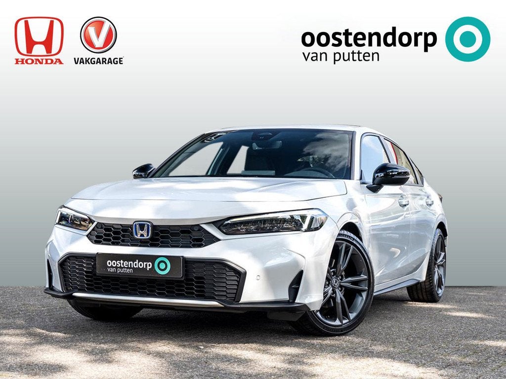Honda Civic 2.0 Full Hybrid Sport | NL auto l 8 jaar garanti, Auto's, Honda, Automaat, 4 cilinders, Leder en Stof, Wit