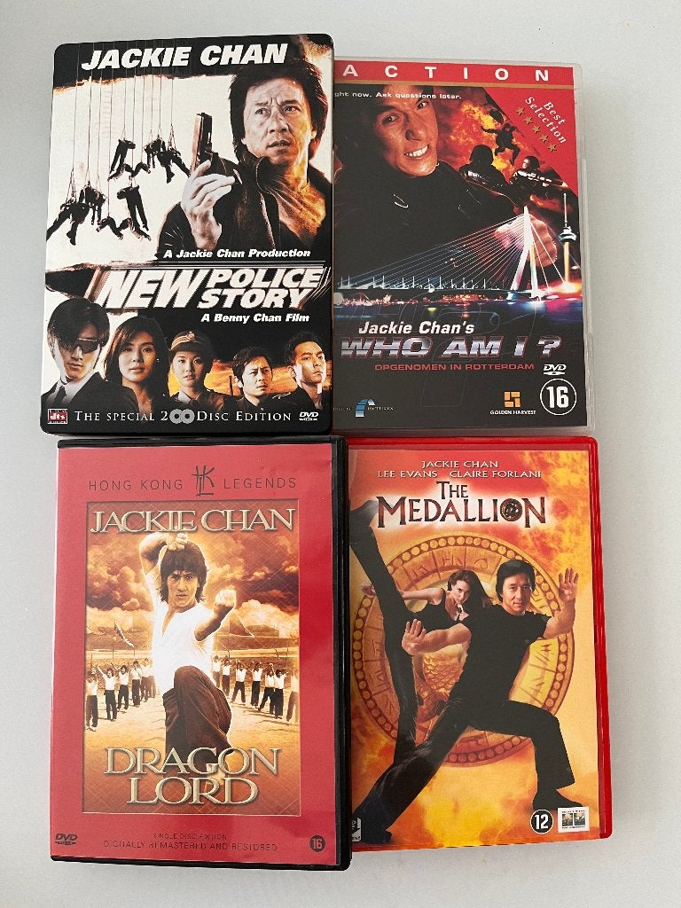 Jackie Chan - 4 dvd's, Vanaf 16 jaar, Ophalen of Verzenden, Zo goed als nieuw, Martial Arts